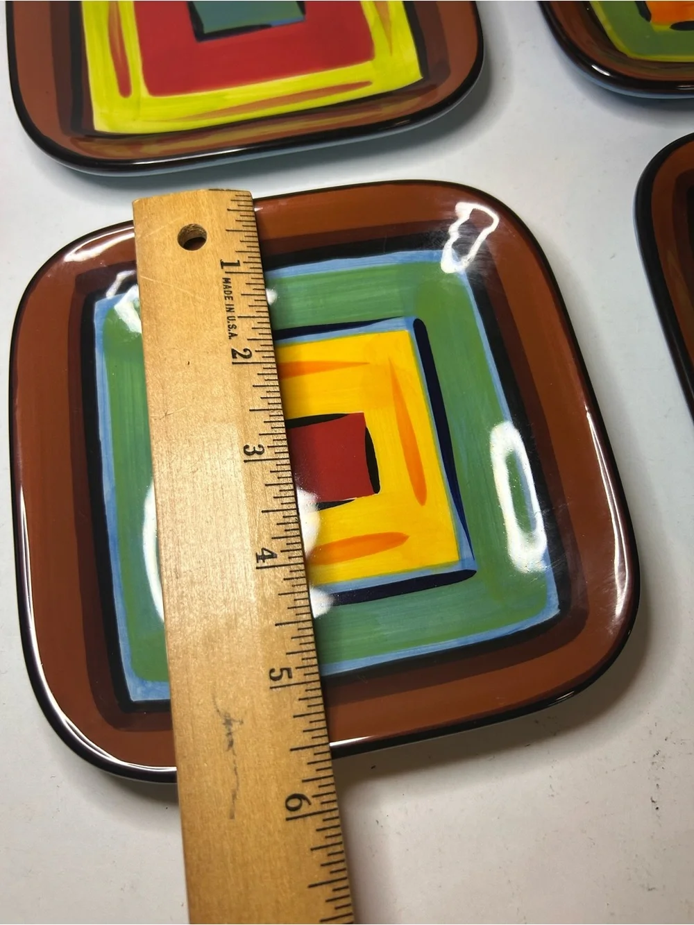 4 Gail Pittman Southern Living At Home BRIO Square Appetizer Plate Arts & Crafts